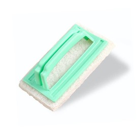 Healeved Plastic Handle Sponge Brush Kitchen Cleaning Sponge Scouring Pad for Pots and Pans Random Color
