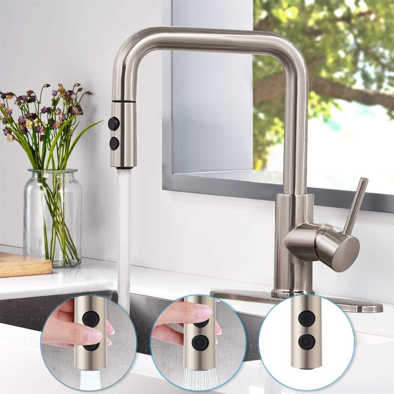 Hibbent Pull Out Sink Sprayer, 2 Function Kitchen Faucet Head,