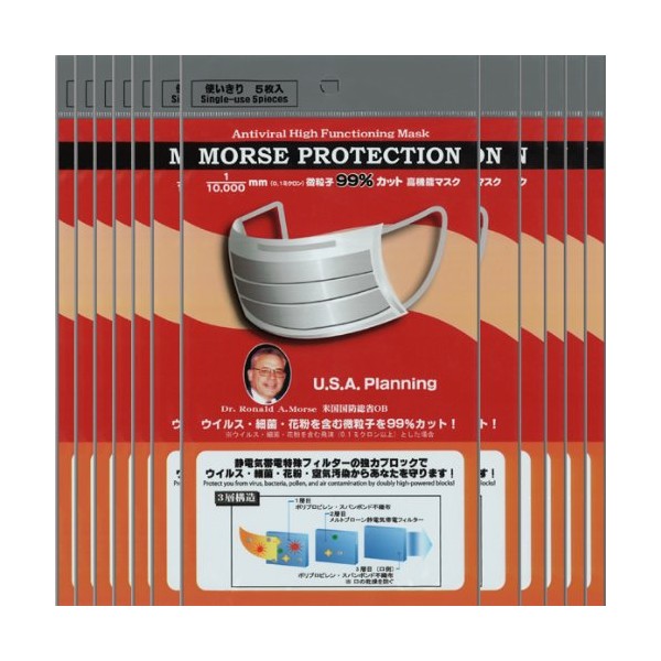 Mohs Mask, Mohs Protection, 5 Sheets x 12 Bags, Total 60 Pieces, Regular Size