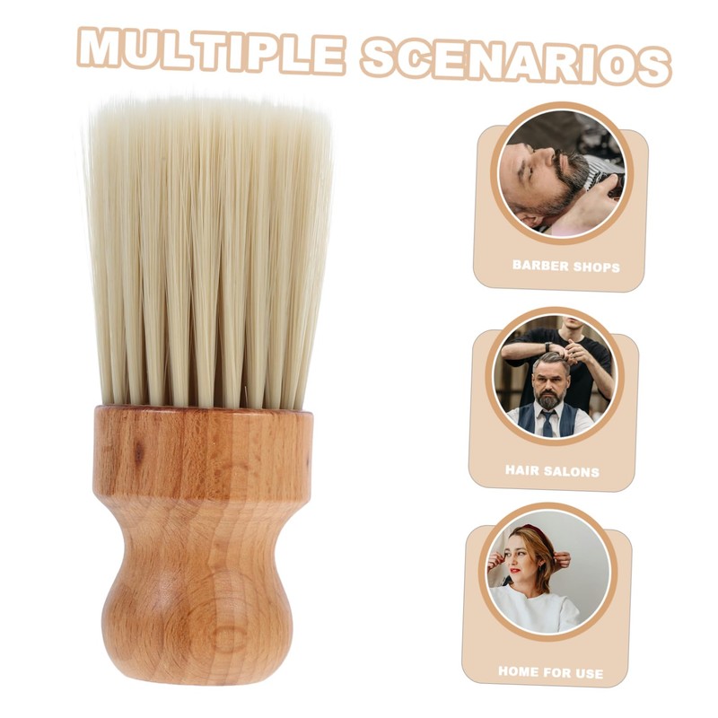 Mikinona Barber Hair Brush Face Cleaning Brush Wooden Handle Professional