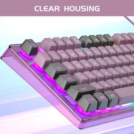 MageGee Gaming Keyboard and Mouse Combo, K1 RGB LED Backlit Keyboard with 104 Key Computer PC Gaming Keyboard for PC/Laptop (Blackcurrant)