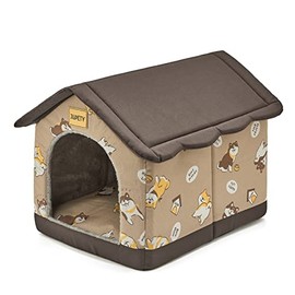 Jiupety Cozy Pet Bed House, Indoor/Outdoor Pet House, 2XL Size for Large Dog, Warm Cave Sleeping Nest Bed for Cats and Dogs, Brown