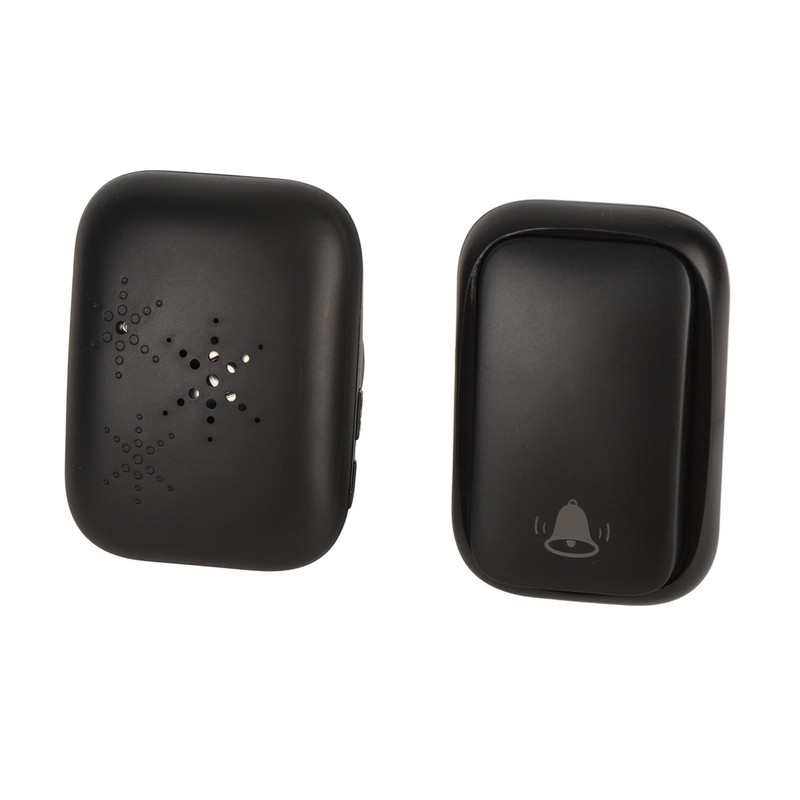 Black Self Powered Wireless Doorbell No Wiring Punching Outdoor Welcome