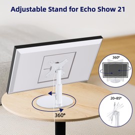 WAWXH1314 Rotatable Stand for Show 21 and 15 (1st, 2nd) Gen, Adjustable Desktop Holder, Show 15 Table Bracket with Height Degree, Tiltable Angle, Sturdy and Durable, Easy Installation (Silver)
