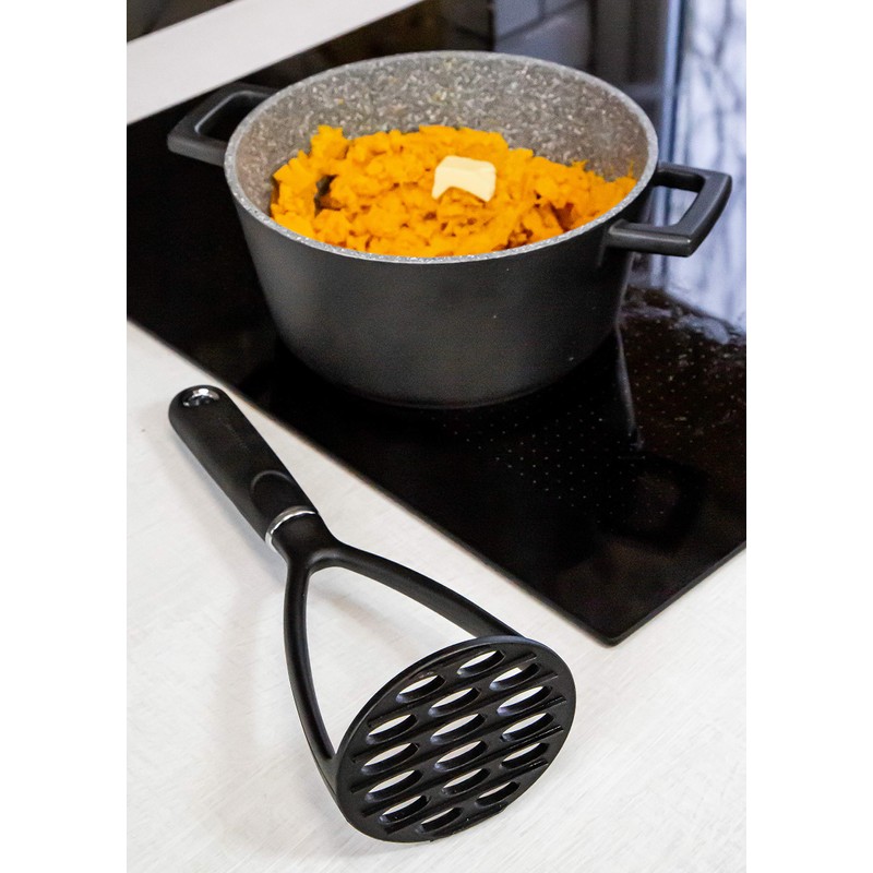 MasterClass Potato Masher, Stainless Manual Mash Potato Maker, Ergonomic Soft-touch