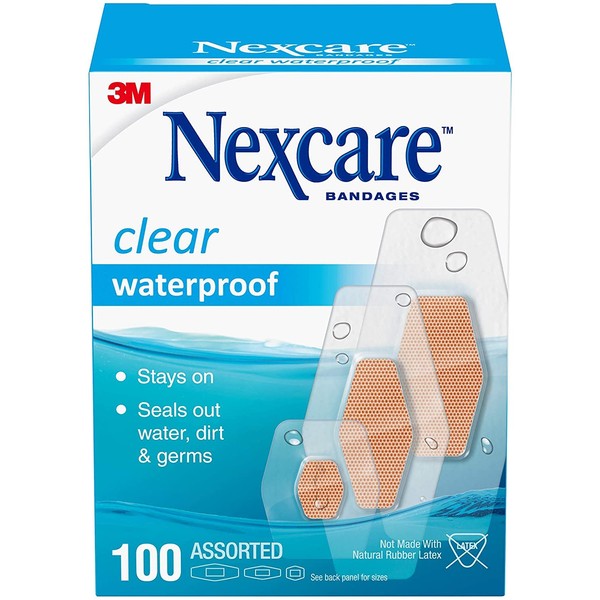 Nexcare Waterproof Bandages Assorted Sizes - 100 ct, Pack of 6