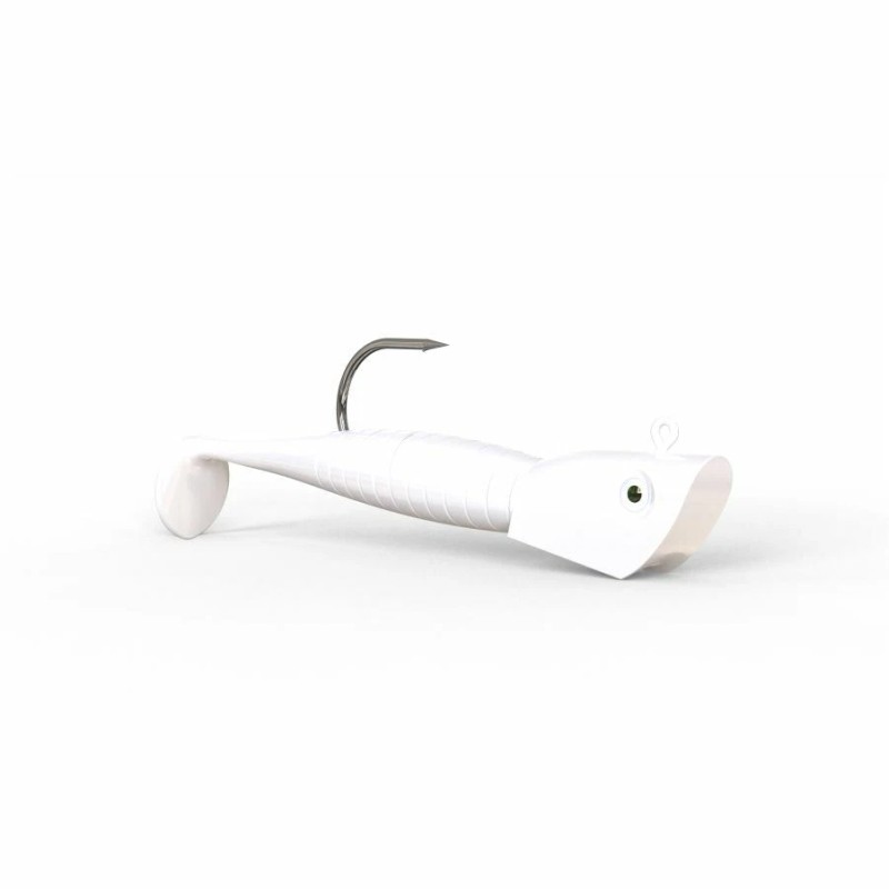 Dynamic Lures Micro Paddle Tail Swimbait, MICRO ATTACK (White) 1.5"