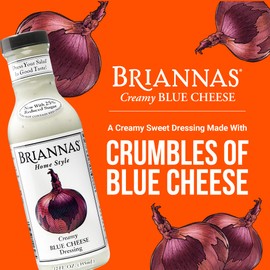BRIANNAS - Home Style Creamy Blue Cheese Dressing – Fine Salad Dressing made with Premium Ingredients - Gluten Free & Low Sugar Dressing - 12 oz. Bottles - 6 Pack