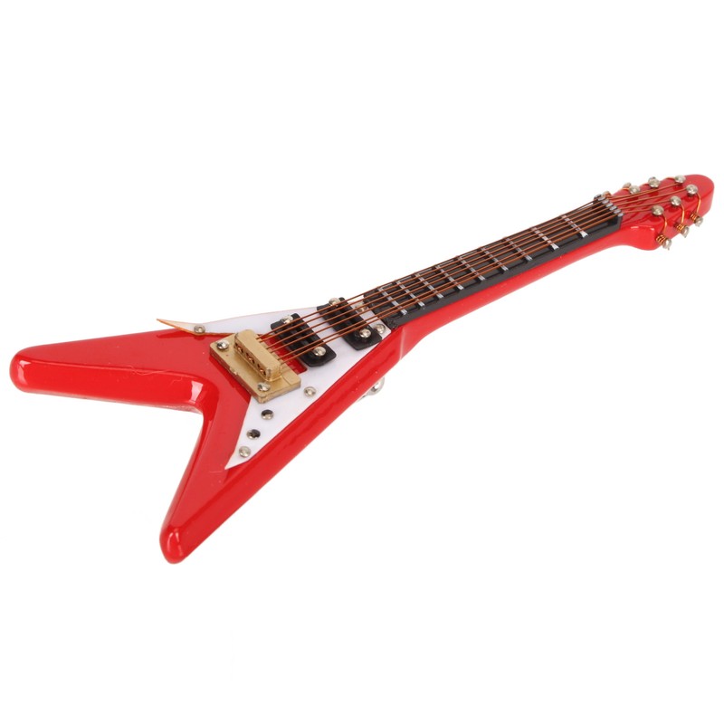 Guitar Brooch Pin Simulation Innovative Hand Crafted Red V Mini