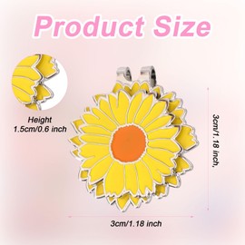 Magnetic Golf Ball Marker with Golf Hat Clip, Chrysanthemum Golf Ball Marker Novelty Golf Bag Cap Decoration Accessories for Golf Bag Hat Women Men (Yellow)