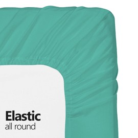 Full XL 100% Cotton Jersey Knit Sheet Set - Extra-Soft, Breathable & Hypoallergenic - 15" Deep Pockets, 54" x 80" - Ideal for Extra Long Full Beds - 4PC Set (Full XL, Light Blue)