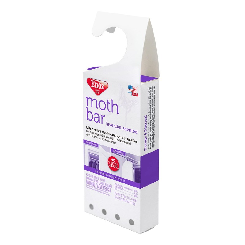 Enoz Lavender Scented Moth Bar, Kills Clothes Moths, Carpet Beetles,