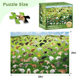 1000 Pieces Puzzles for Adults, Pooping Puppies Puzzle, Dogs Jigsaw Puzzles 1000 Pieces, Funny Gifts for Dog Lovers Friends, Perfect White Elephant Gag Gift, Dog Puzzle as Funny Home Party Decorations