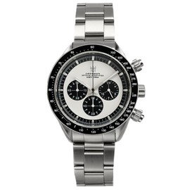 HYAKUICHI 101 Classic Chrono Men's Wristwatch, Non-Date, Water Resistant to 668.4 ft (200 m), White, white, Bracelet Type