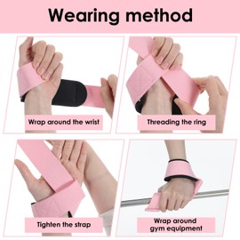 Zughilfen Gym Rosa, Lifting Straps für Krafttraining, Zughilfe für Fitnessstudio Kreuzheben Training Männer Frauen, Zughilfen Krafttraining Frauen, 59,5cm Länge, Rutschfest und Gepolstert