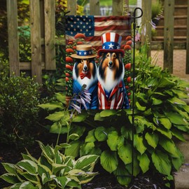 Caroline's Treasures DAC4218GF All American Collie Garden Flag Mailbox Flag Decorative Yard Flag Banner Outside Patio Artwork Yard Flower Beds, Garden Size, Multicolor