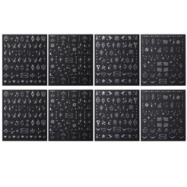 8 Sheets Metallic Silver Nail Stickers for Women 3D Star Moon Sun Nail Decals for Nail Art Supplies Bronzing Silver Nail Sticker Pegasus Butterfly Nail Art Stickers Self-Adhesive Stickers for Nails