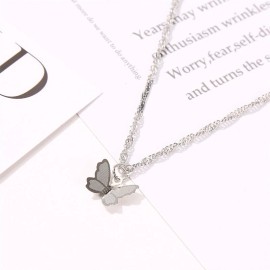 Unbranded Magical Butterfly Pendant On Chain Silver Necklace