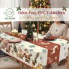 Halibutfly Christmas Tablecloth Vinyl Waterproof Oil-Proof Table Cover, Santa Claus