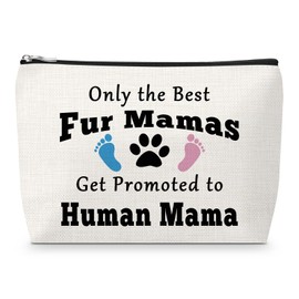 New Mom Gifts for Women Makeup Bag Mother to be Gift for First Time Moms Dog Mom Pregnancy Presents for Expecting Mommy Gender Reveal Pregnancy Announcement Presents Pregnant Mother Cosmetic Bag
