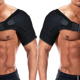 Pluvyze Pack of 2 Shoulder Brace Men's Shoulder Brace for Women Shoulder Bandages Men's Shoulder Bandages Women's Shoulder Brace