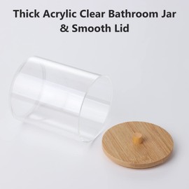 WACAR 4 Pack Qtip Holder for Bathroom - Apothecary Jars with Lids, Cotton Pad Holder Qtip Dispenser Bathroom Canisters Cotton Jars Cotton Swab Pads Holder for Cotton Ball, Floss, Hair Clips