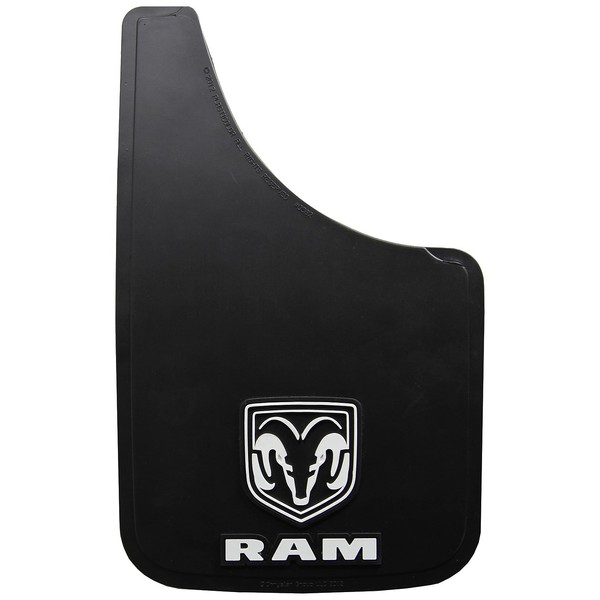 Plasticolor 000490R01 RAM White Logo Easy Fit 9"x15" Mud Guard - Left and Right Set