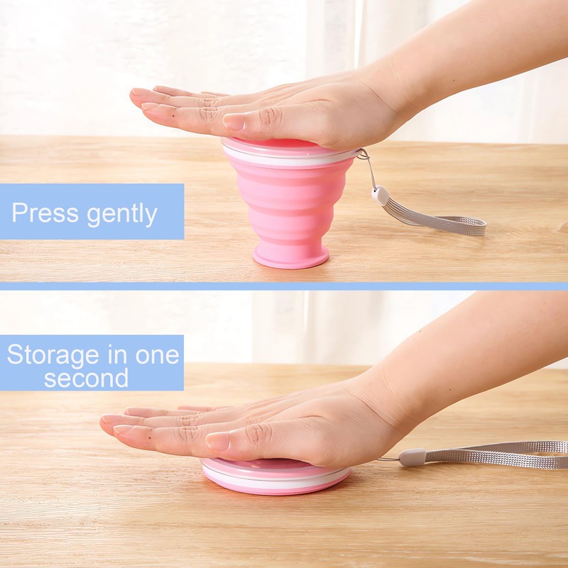 SWYSGS Folding Cup with Lid Reusable Foldable Cup Outdoor Camping
