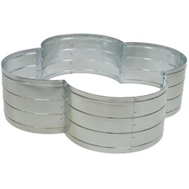 Sunnydaze 4-Leaf Clover-Shaped Galvanized Steel Raised Garden Bed - for Vegetables and Plants - 39.4 Gal Capacity - 43-Inch W - Silver