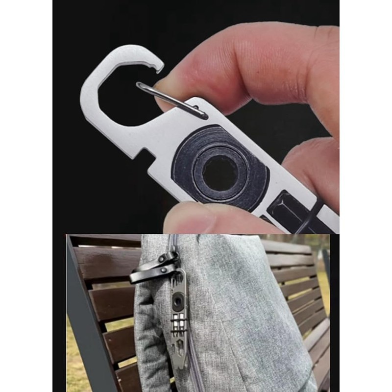 ZDSFSD 1 Piece Integrated Multifunctional Ratchet Crowbar Combined Tool Silver