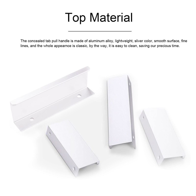 VIKSAUN 4 Pack Back Mount Finger Edge Pull Concealed Handles