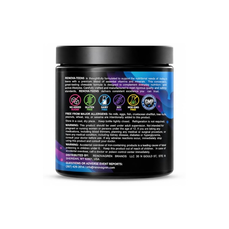 Renovateens Vitaminas Adolescentes Años Esenciales 120 Tabletas Masticables Cítricos Mixtos