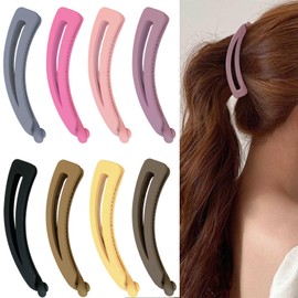 8 PCS Banana Clips Hair for Thick Hair, 5.1 Inch Large Banana Hair Clip Strong Hold Banana Claw Clips Ponytail Clips for Women and Girls Thin Fine Thick Curly Hair Accessories