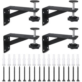 4 Piece Under Counter Sink Bracket,undermount Sink Support,Sink Support Brackets,Kitchen Fitting Tools,Adjustable Undercounter Sink Support, Home Kitchen Bathroom Sink Support Bracket (Black)