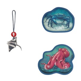 Step by Step Magic MAGS Move, 3 Pieces, Interchangeable & Interchangeable Motifs, 2 Magnetic Appliques and 1 Pendant, Supplement for School Bag or Backpack, for 1st to 4th Grade, Red Octopus - Blue -