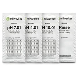 Milwaukee Instruments M1000AB pH 7.0/4.0 and 10.0 Buffer Solution Assortment, 20 mL Volume