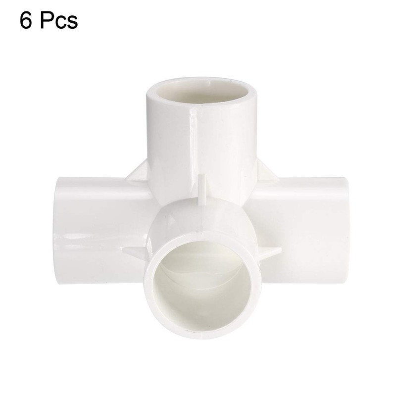 sourcing map 4 Way Elbow PVC Pipe Fitting Furniture Grade
