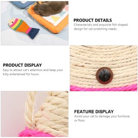 UEETEK Sisal Rope Cat Scratch Board Scratching Pad Play Funny Toy Fish Shape (Random Color)