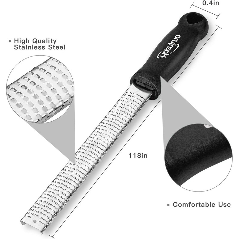 Hoenjuno Premium Zester Grater, Parmesan Grater, Lemon Grater, Nutmeg Grater,
