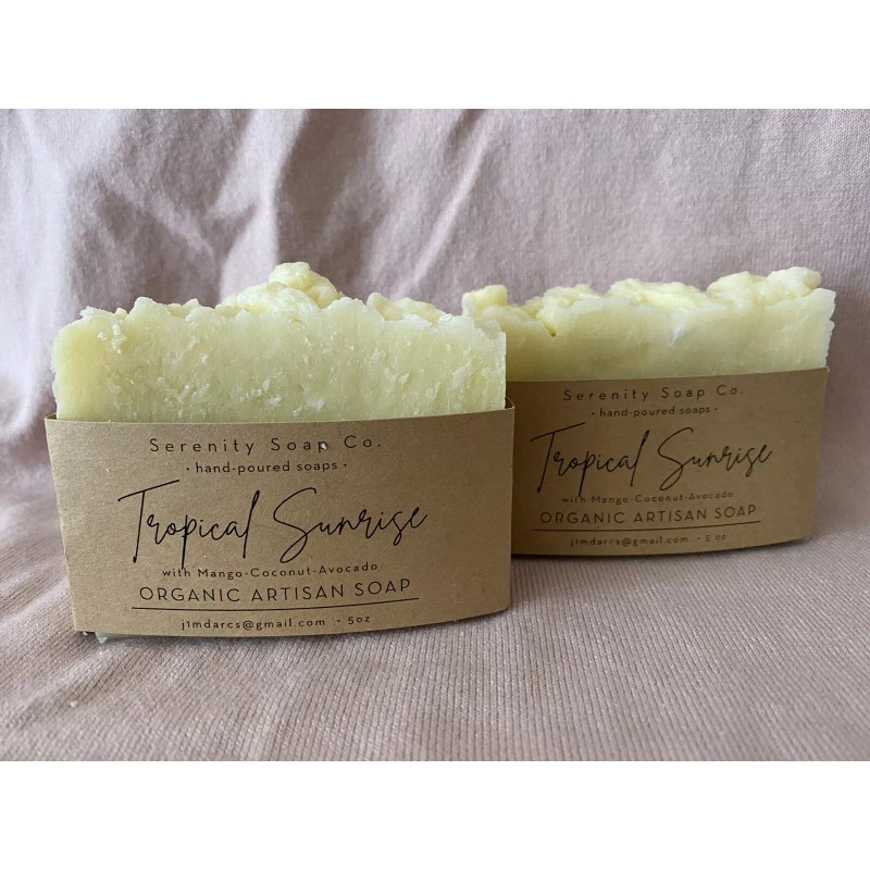 Homemade Handcrafted Organic Serenity Soap Tropical Sunrise Moisturizing Coconut Oil