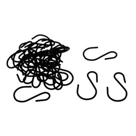 Yikla S Hooks for Hanging Plants, Clothes, Black S Shaped Hooks Made of Metal Iron, Heavy Duty S-Hooks, 50 Pack