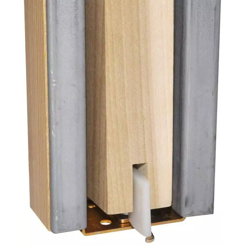 Johnson Hardware Hidden Brass Aluminum Pocket Door Guide Kit 2041PLBG