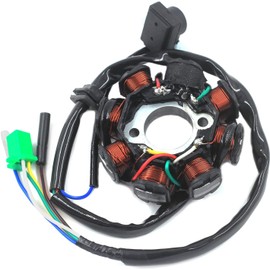 Trkimal Ignition Stator Magneto 5 Wire DC 8-Pin Coil for GY6 49cc - 180cc Engine, Scooter, Moped, ATV, Dune Buggy, Go Kart