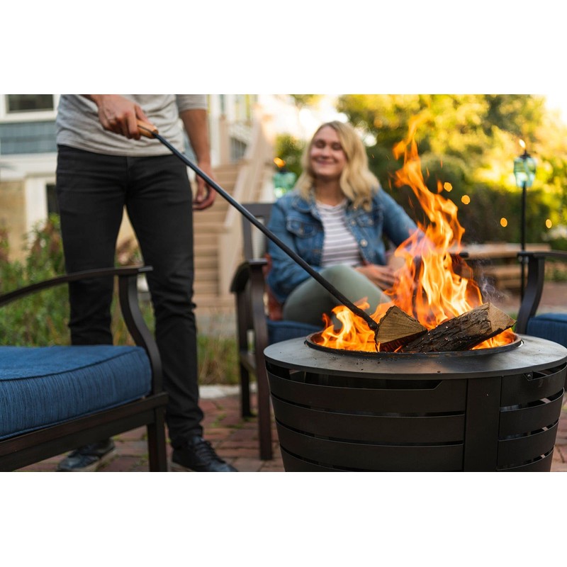 TIKI Brand Fire Pit Accessory Metal and Wood Fire Pit