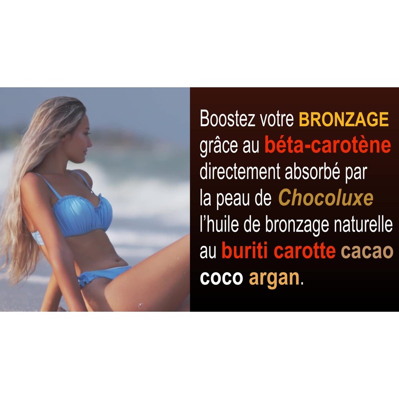 Chocoluxe Natural Tanning Oil: Tan Activator, Accelerator and Extender, Pre