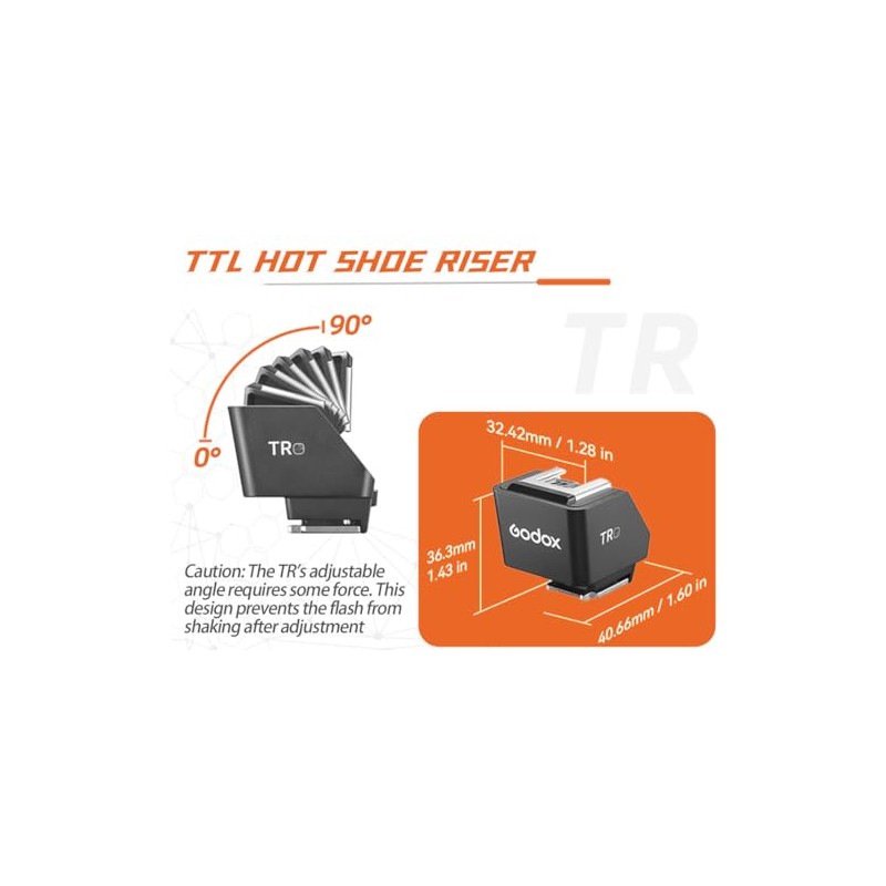 Godox TR-C TTL Hotshoe Riser Hot Shoe Height Adapter for