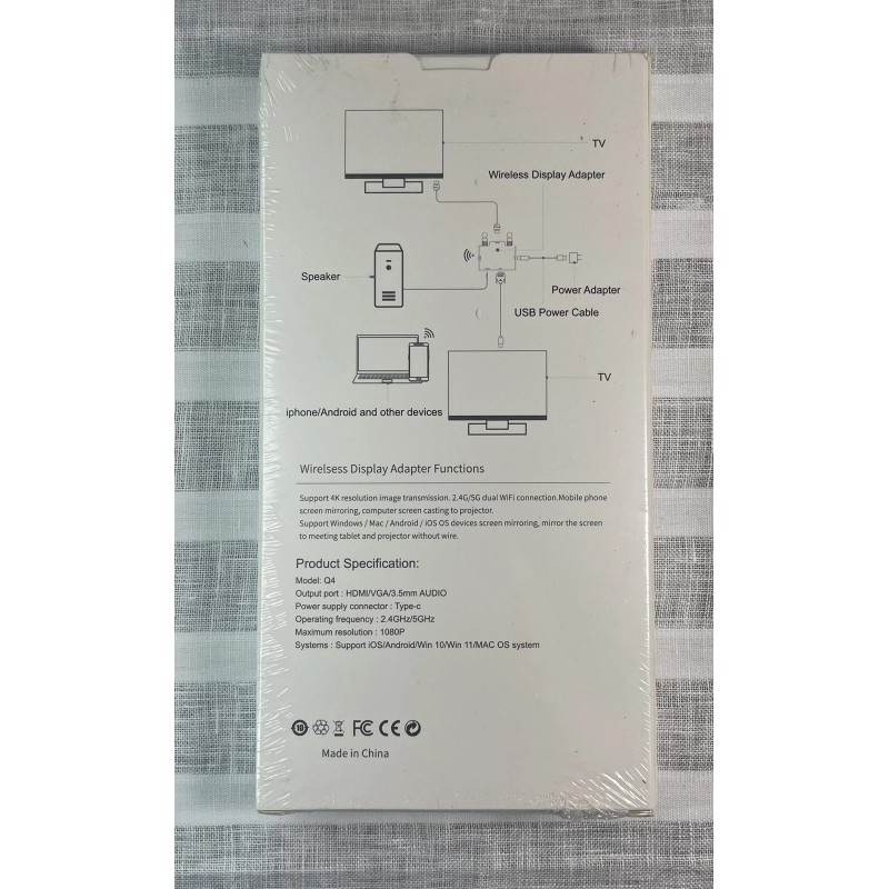 Braidol Wireless HDMI DisplayAdapter 1080P 5G+2.4G Dual BandPlug & Play