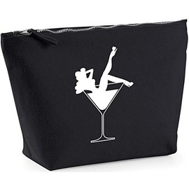 Hippowarehouse Cocktail glass girl printed make up cosmetic wash bag 18x19x9cm