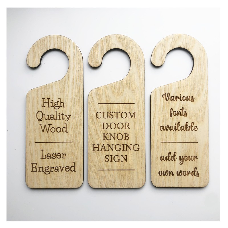Please Do Not Disturb Hanging Door Knob Sign 3MM Plywood