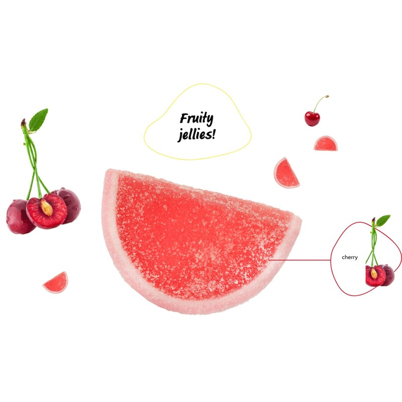 Fruit Jelly Slices in Assorted Flavours (Lemon, Apple, Cherry and